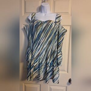 Catherines Striped Off-Shoulder Women's Top 2X NWOT